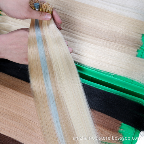 Quality Italian Keratin Pre Bonded Flat Tip Human Hair Extensions Double Drawn European Ombre Hair Extension Bundles 10-20 Inch